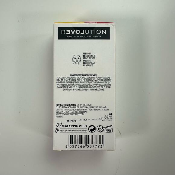 Makeup Revolution NIB Water Activated Double Up Red Yellow Eyeliner .23 oz 6.8g - Picture 6 of 6
